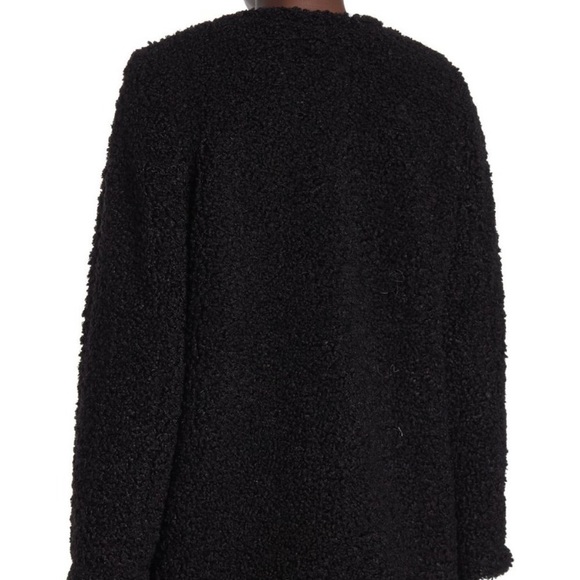 Max Studio Black Faux Shearling Structured Coat - Picture 4 of 9